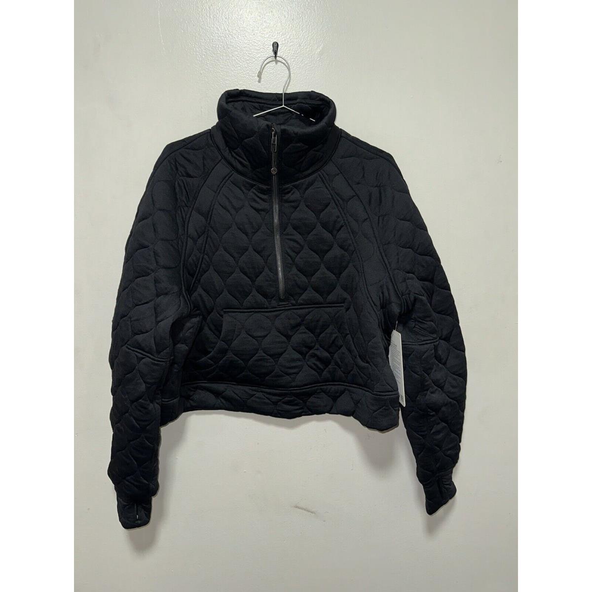 Lululemon Scuba Oversized Quilted Half Zip M/l Black