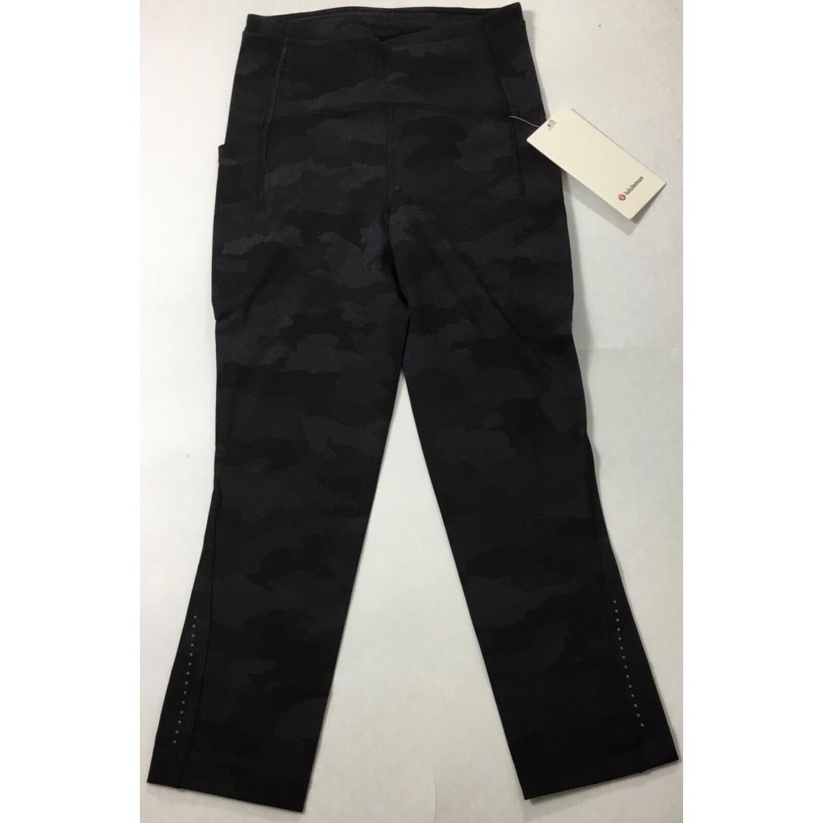 Lululemon Women Swift Speed HR Crop 21 Luxtreme LW6BJES H3DC Black Camo Size 4