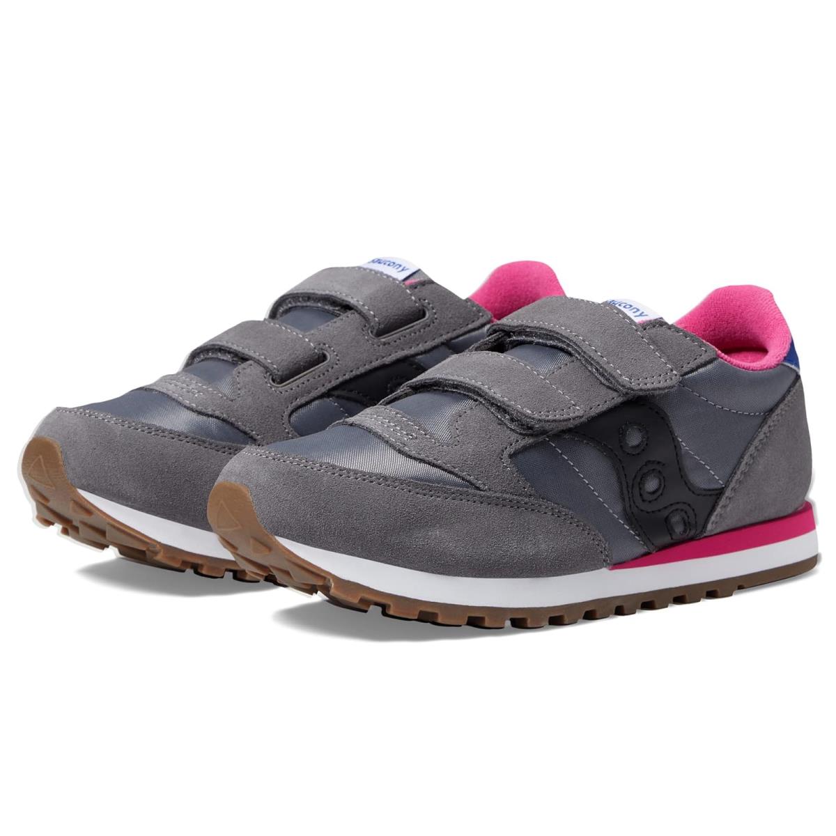 Saucony Kids Originals Jazz Double Hook Loop Little Kid/big Kid Grey/Black/Purple