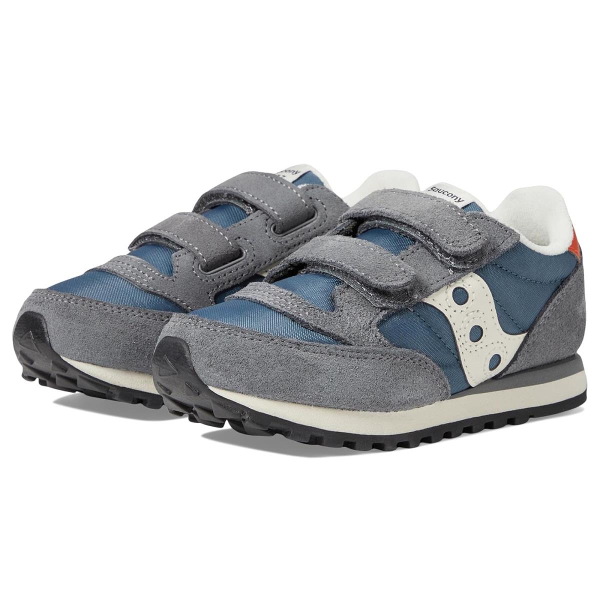 Saucony Kids Originals Jazz Double Hook Loop Little Kid/big Kid Grey/Blue/Orange