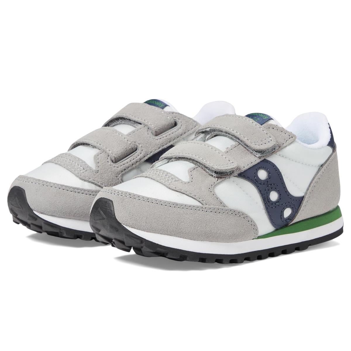 Saucony Kids Originals Jazz Double Hook Loop Little Kid/big Kid Grey/Navy/Green