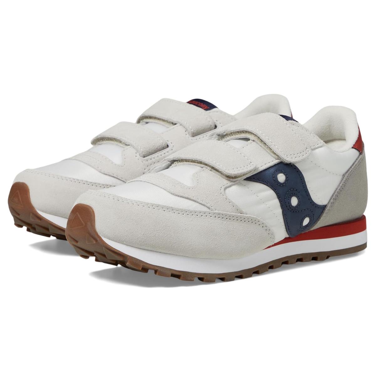 Saucony Kids Originals Jazz Double Hook Loop Little Kid/big Kid Grey/Navy/Red