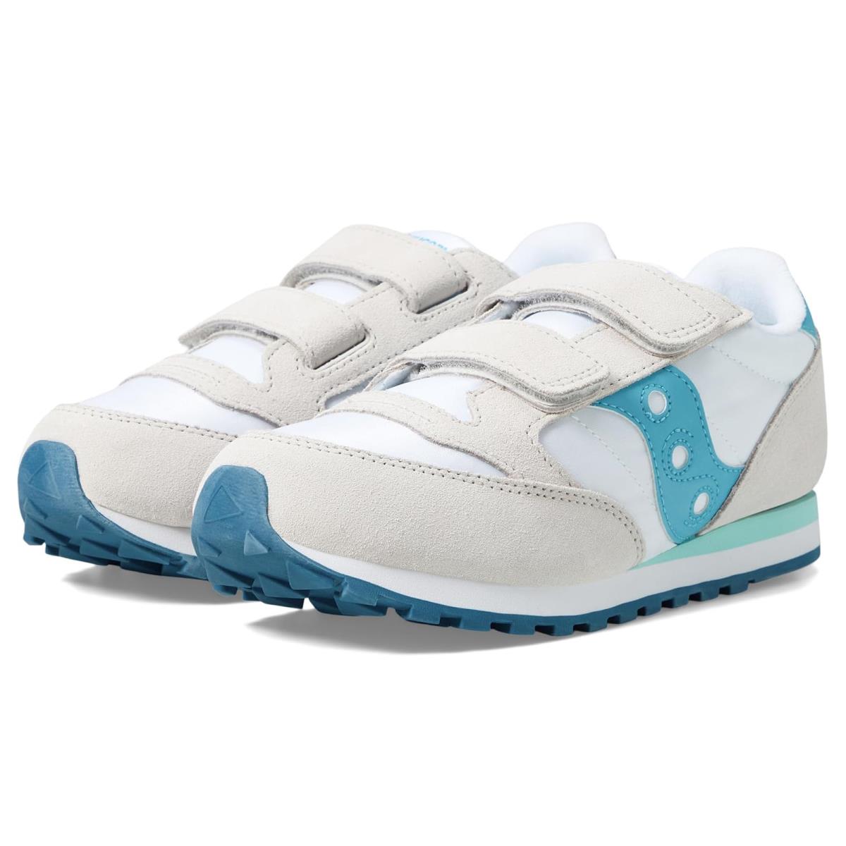 Saucony Kids Originals Jazz Double Hook Loop Little Kid/big Kid White/Blue/Green