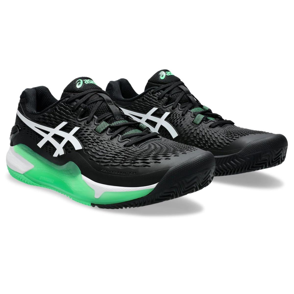 Man`s Sneakers Athletic Shoes Asics Gel-resolution 9 Clay Black/New Leaf