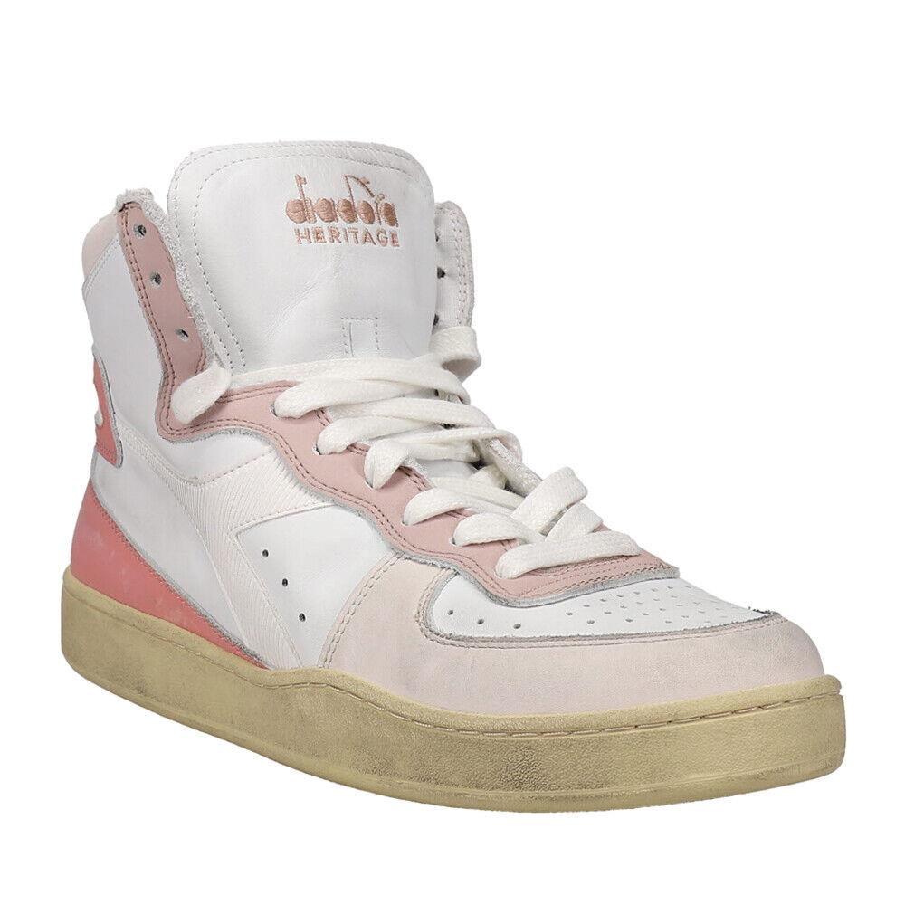 Diadora Mi Basket High Top Mi Basket High Top Mens Pink White Sneakers Casual Shoes 158569-C