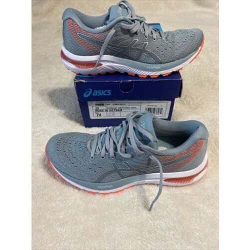 Asics Womens Gel-cumulus 22 Running Shoes Gray 1012A740 Lace Up Low Top Mesh 7H