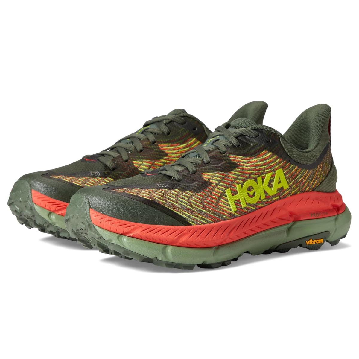 Man`s Sneakers Athletic Shoes Hoka Mafate Speed 4 Thyme/Fiesta