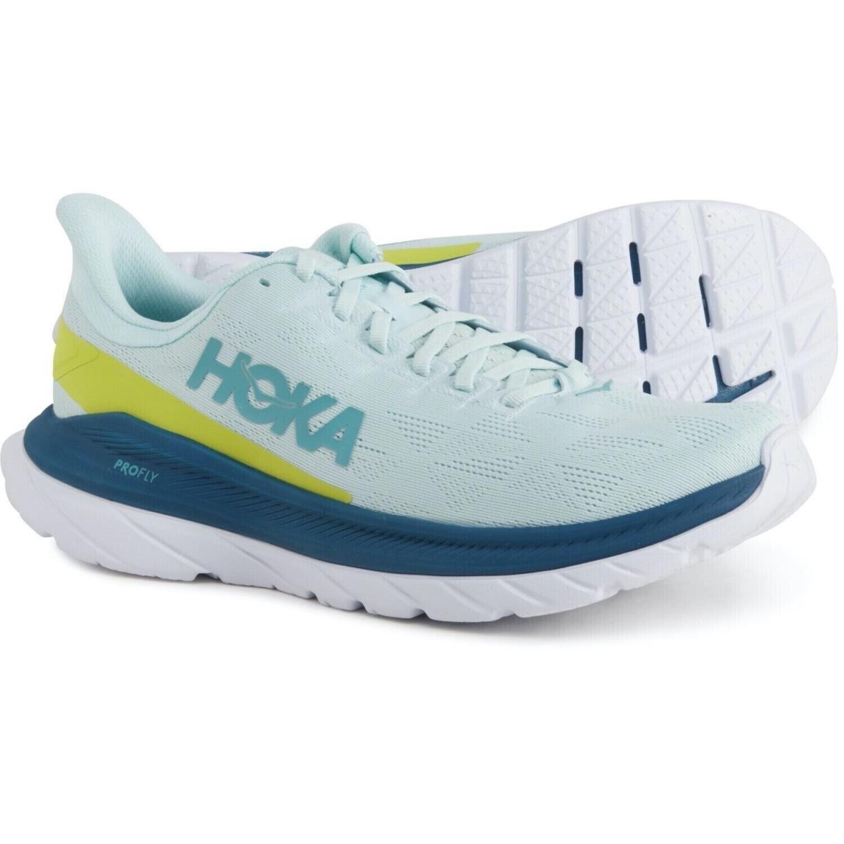 Hoka One Mach 4 Blue Glass Evening Primrose 1113528-BGEPR Running Shoes Size 7D