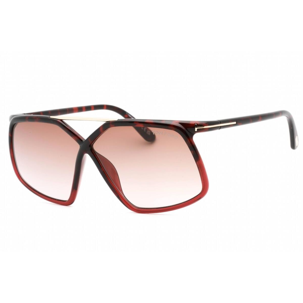 Tom Ford Women`s Sunglasses Havana Acetate Full Rim Rectangular Frame FT1038 56Z