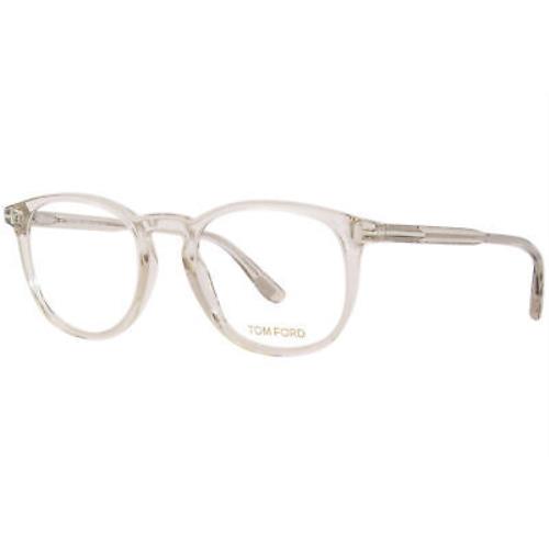 Tom Ford TF5401 020 Eyeglasses Shiny Transparent Grey Full Rim Round Shape 51mm