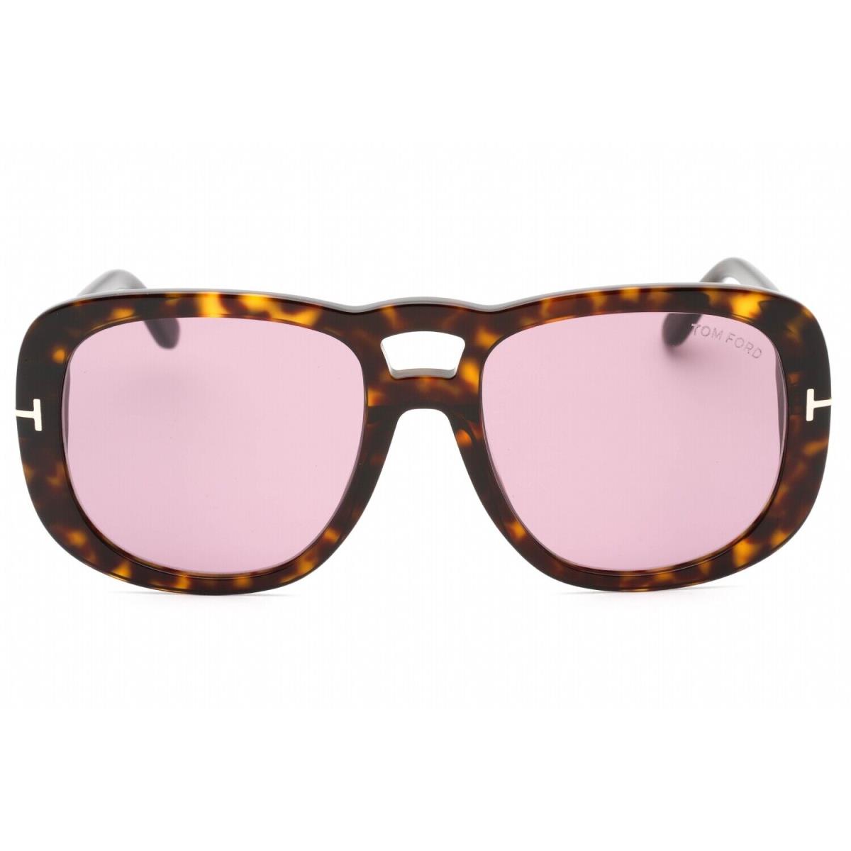 Tom Ford FT1012 52Y Sunglasses Dark Havana Frame Violet Lenses 56 Mm