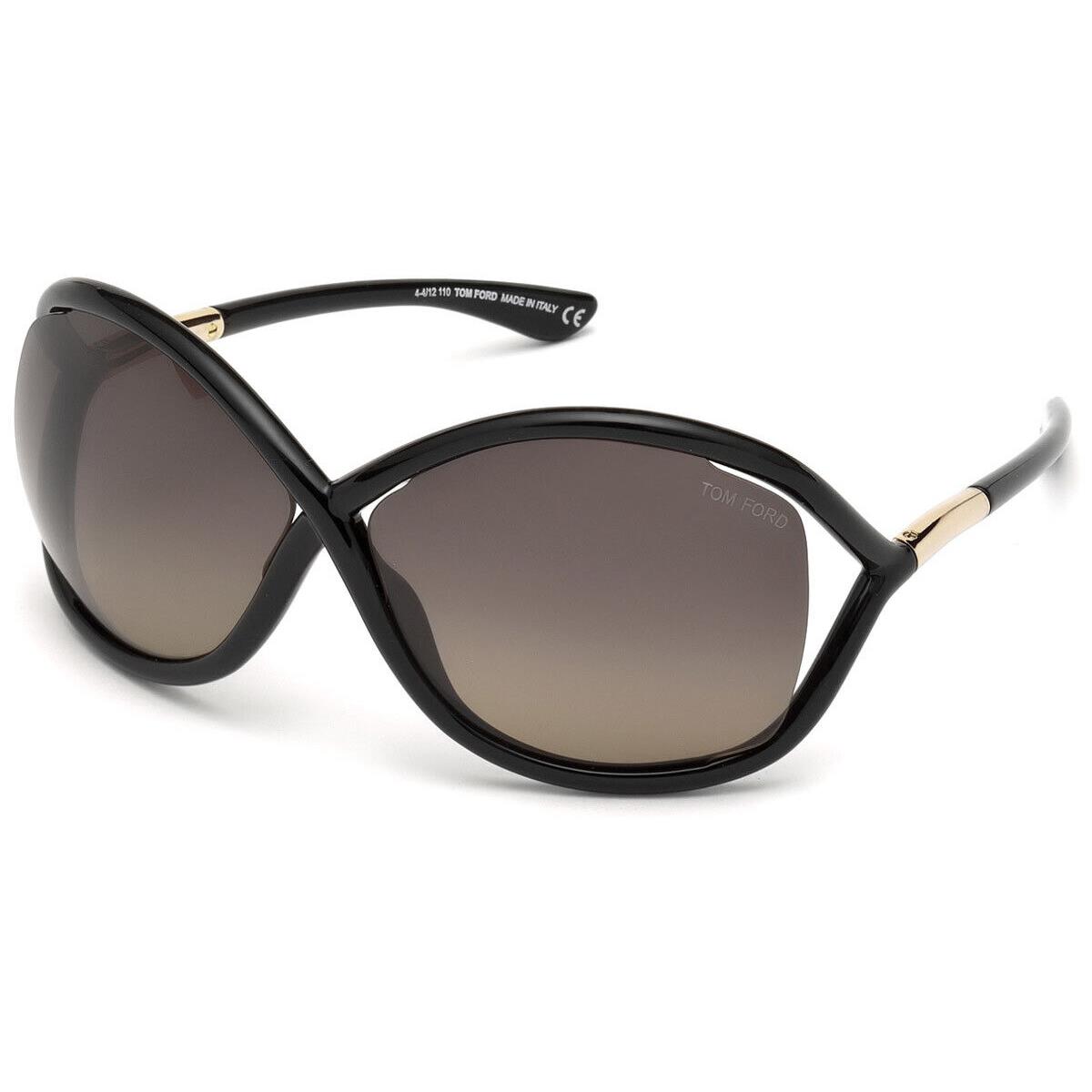 Tom Ford FT0009 Whitney Sunglasses Shiny Black Polarized Gray 64mm