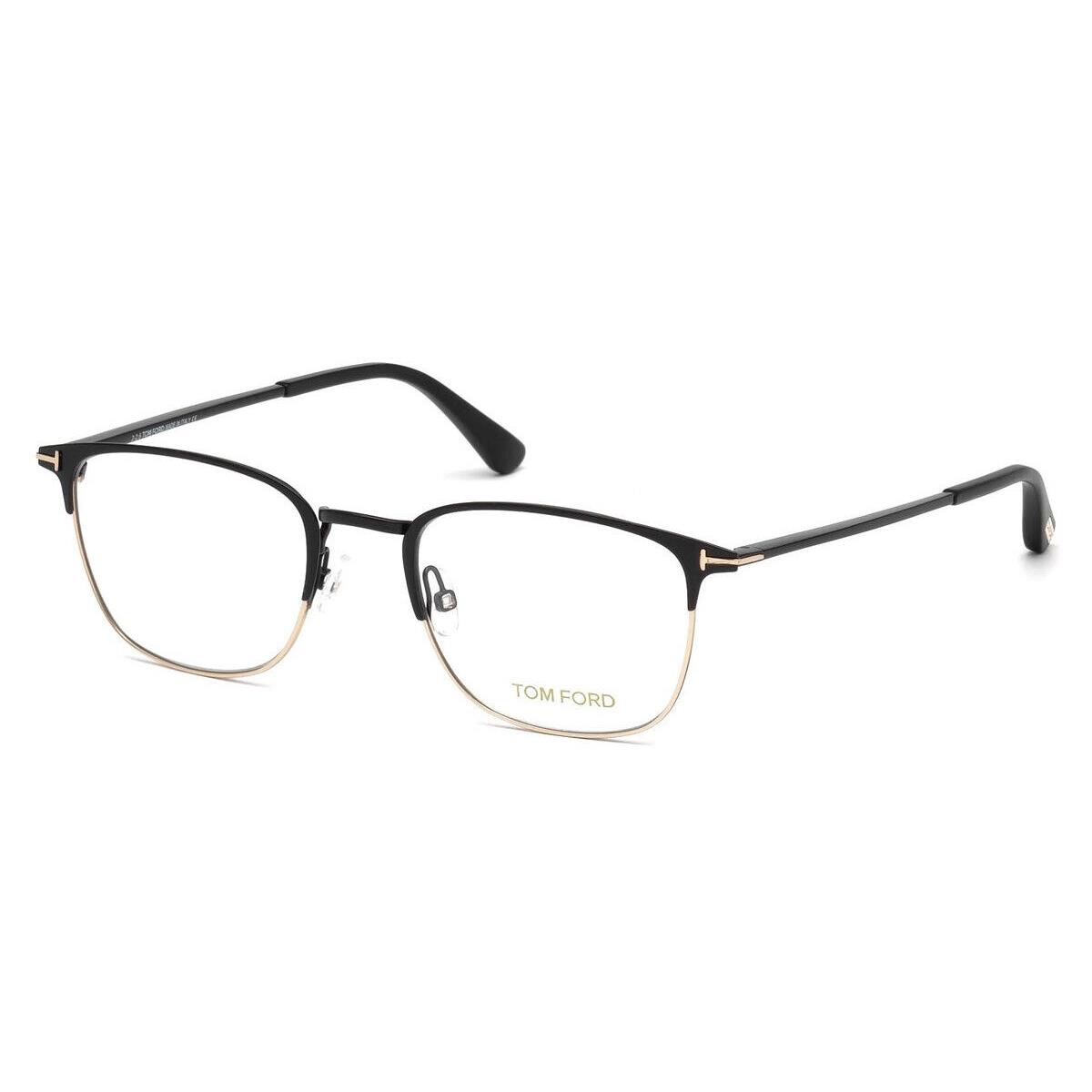 Tom Ford FT5453 Eyeglasses Matte Black Shiny Rose Gold 54mm