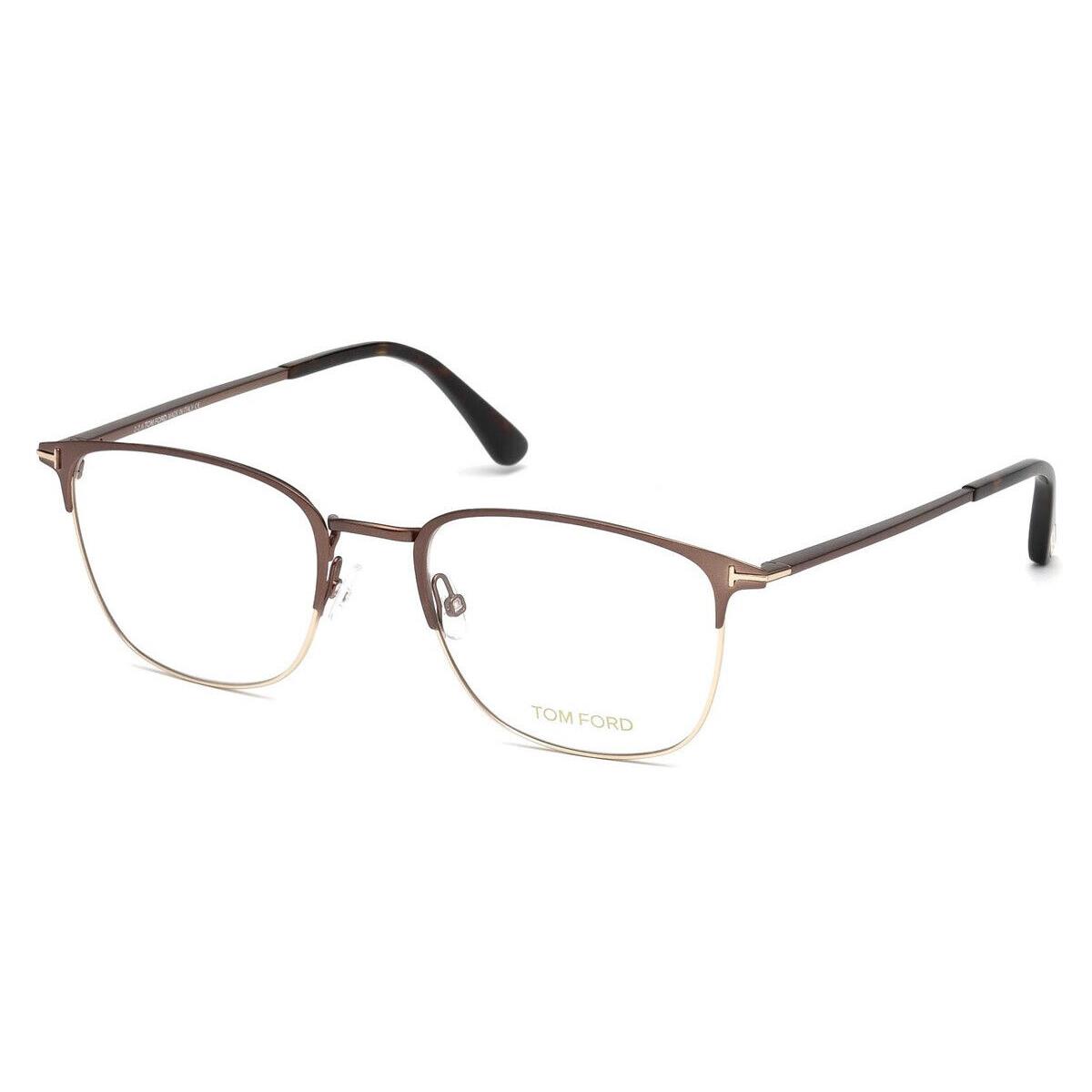 Tom Ford FT5453 Eyeglasses Matte Dark Brown Shiny Rose Gold 54mm