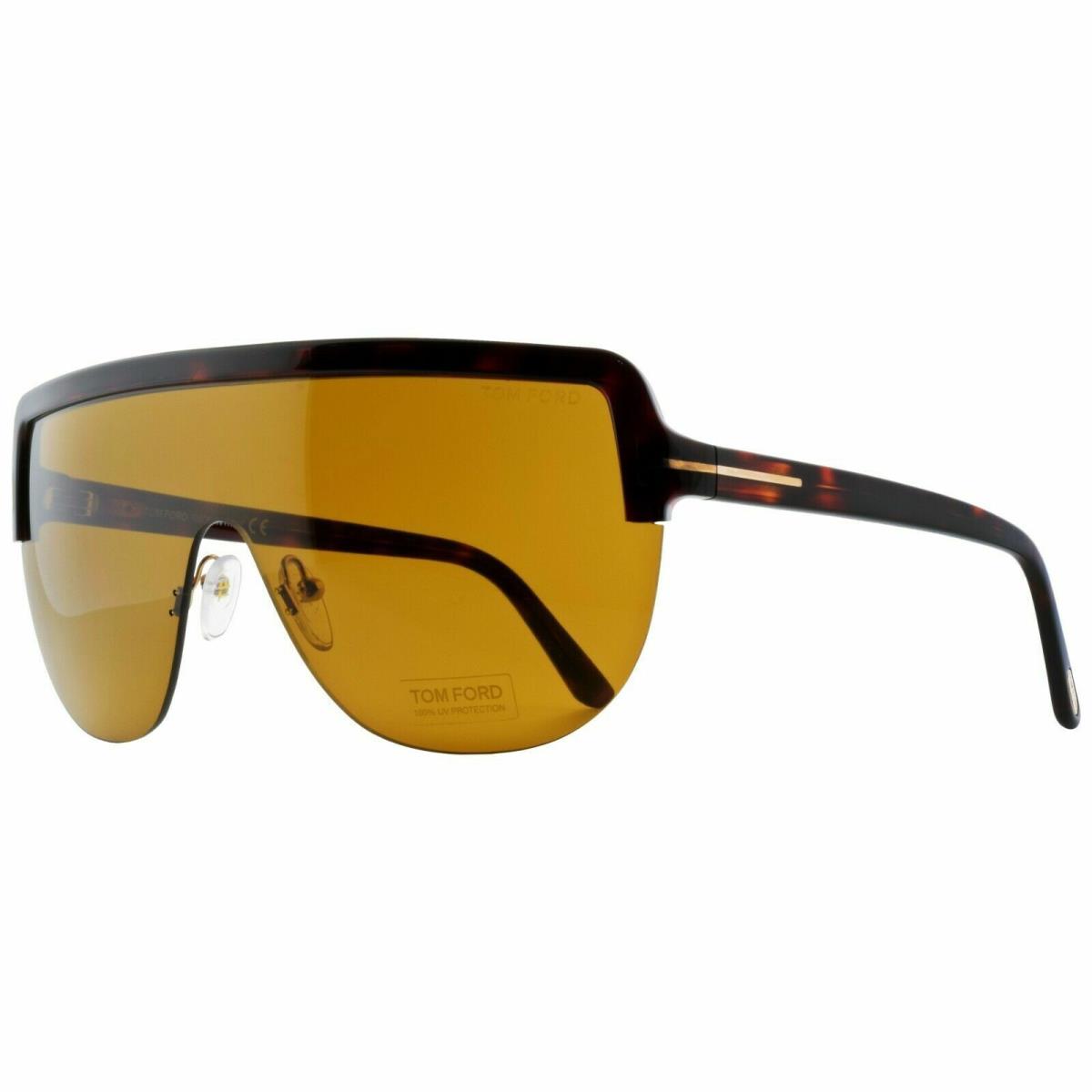 Tom Ford Angus FT0560 54E Burgundy Havana Shield Sunglasses