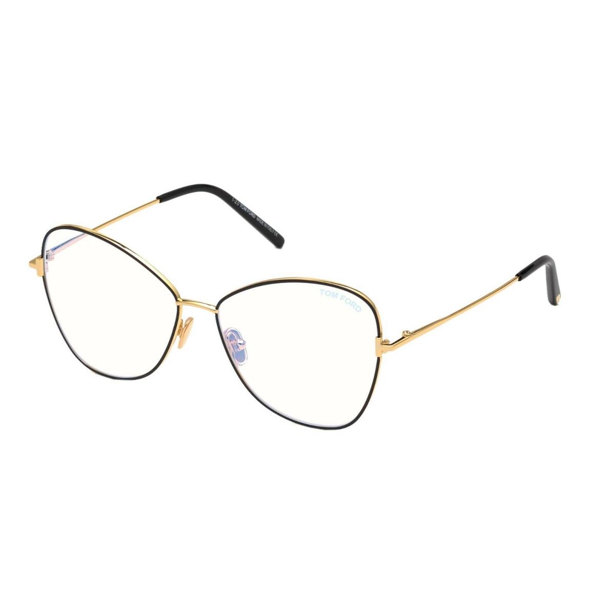 Tom Ford FT 5738-B Blue Block Shiny Black Gold 001 Eyeglasses