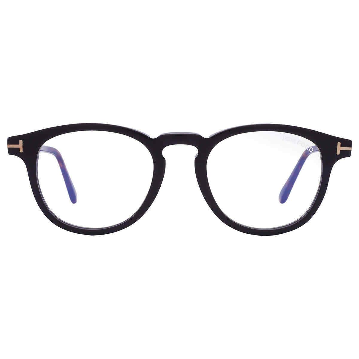 Tom Ford Blue Light Block Round Unisex Eyeglasses FT5891-B 005 49 FT5891-B 005