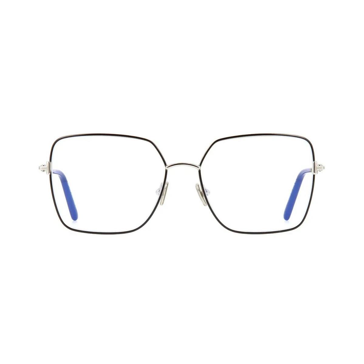 Tom Ford FT 5739-B Blue Block Shiny Black and Silver 001 Eyeglasses