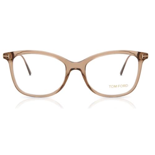 Tom Ford FT5510 045 Shiny Light Brown/matte Deep Gold Cat Eye Women`s Eyeglasses
