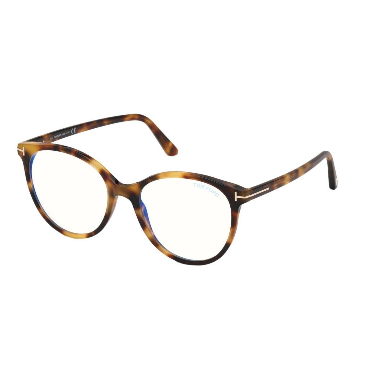 Tom Ford FT 5742-B Blue Block Blonde Havana 053 Eyeglasses