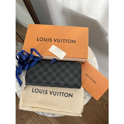 Louis Vuitton Zippy Wallet Vertical Noir N63095 Damier Graphite