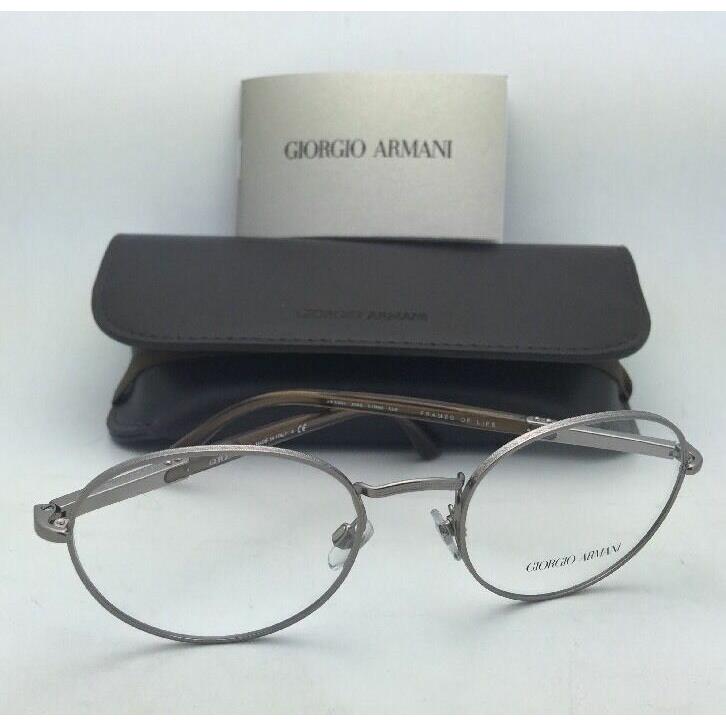 Giorgio Armani Eyeglasses AR 5002 3005 51-20 Round Gunmetal Brown Frames