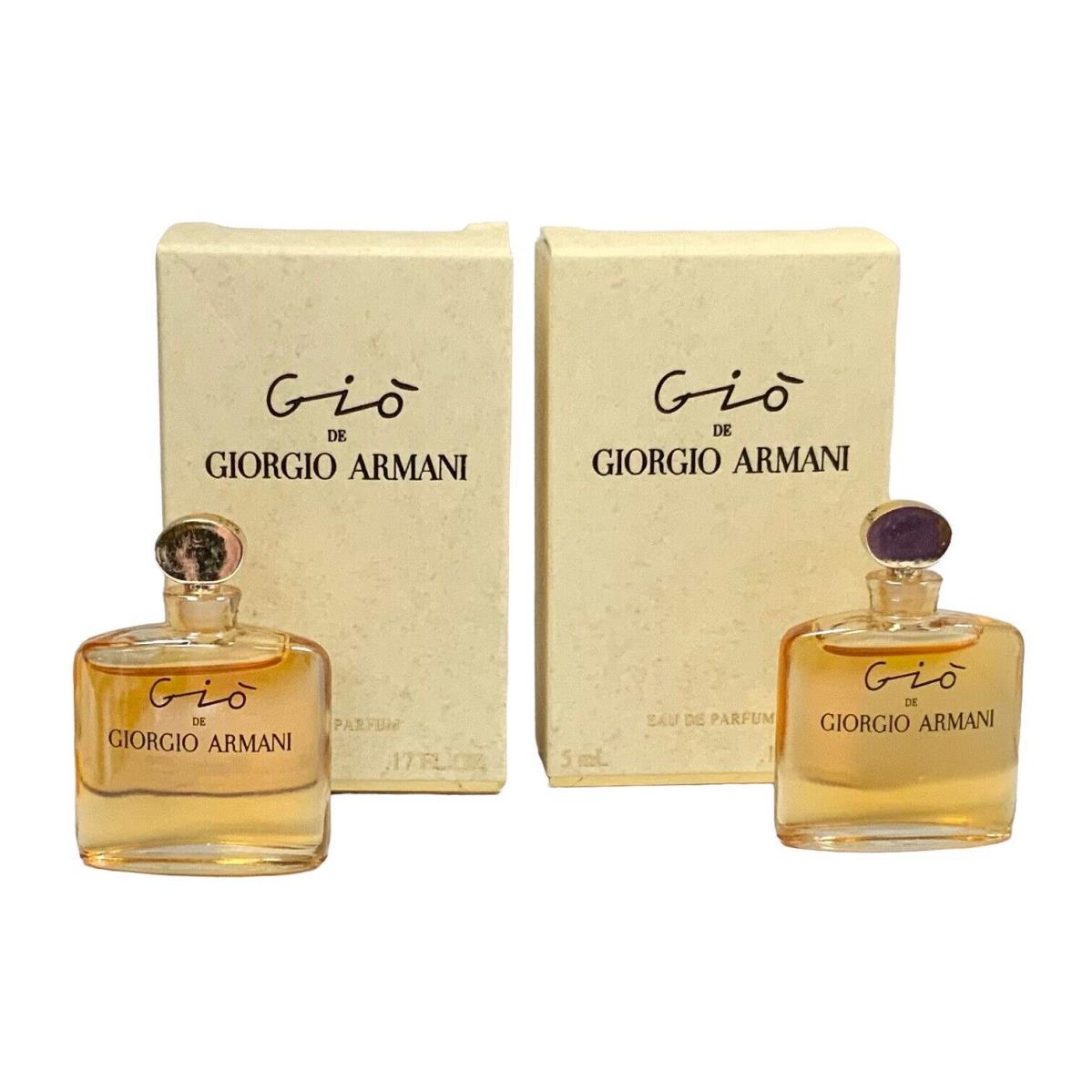 2 -vtg Gio de Giorgio Armani Eau de Parfum Edp Perfume .17 Fl oz 5ml Rare