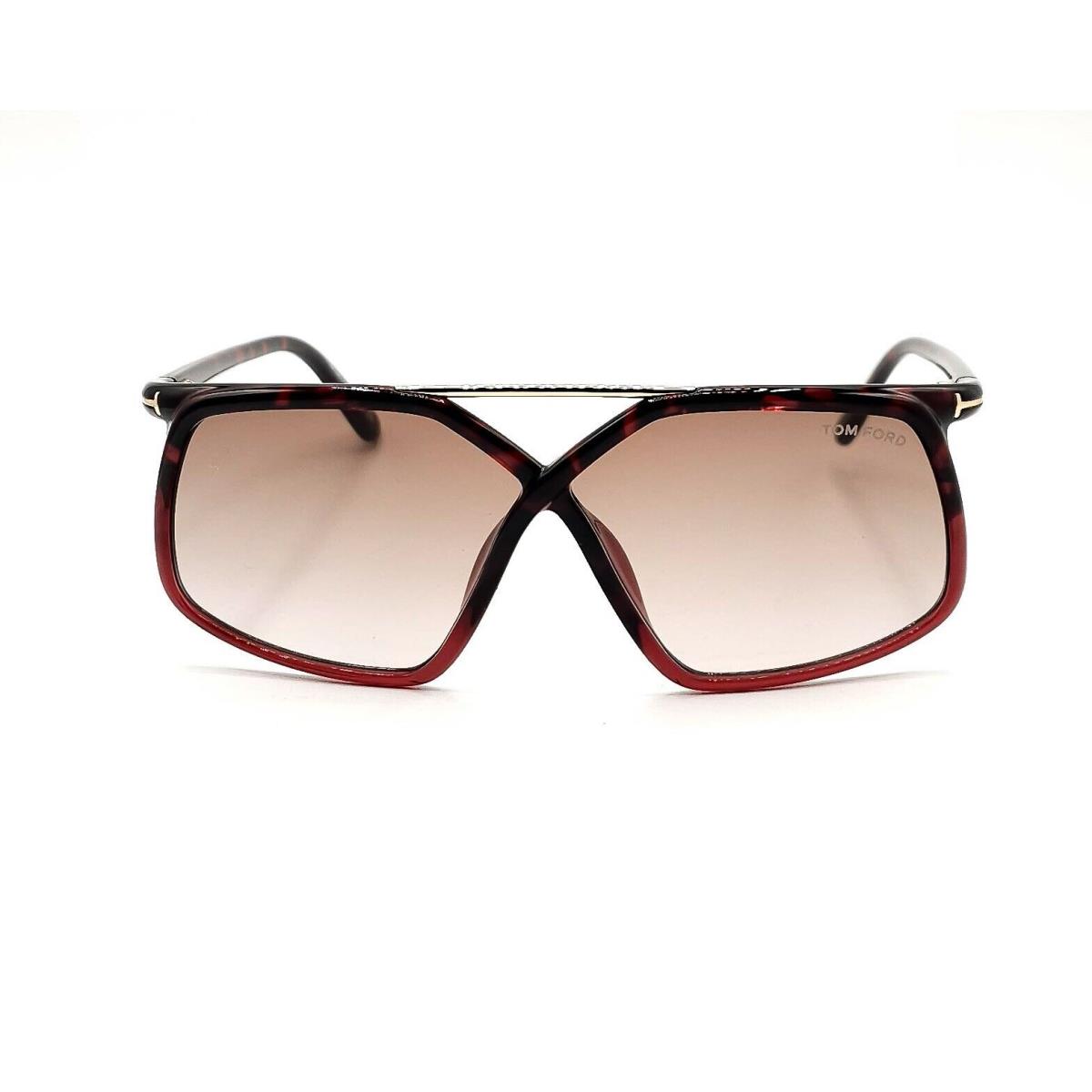 Tom Ford TF 1038 Meryl Sunglasses 56Z Havana Fade to Berry/brown Lenses