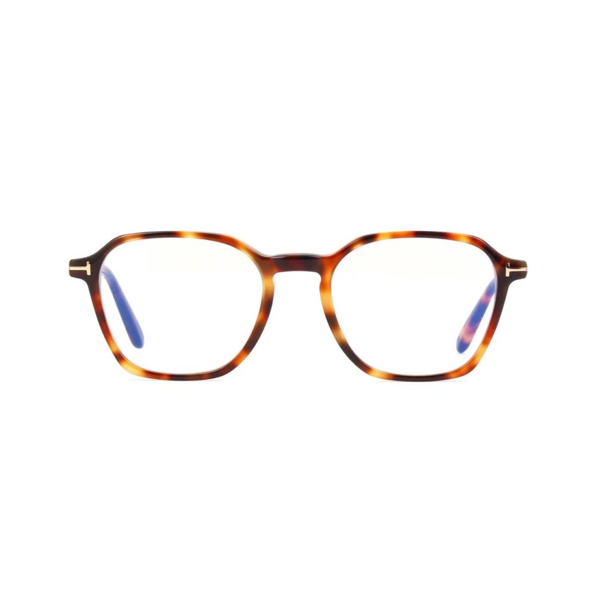 Tom Ford FT 5804-B Blue Block Shiny Havana 053 Eyeglasses