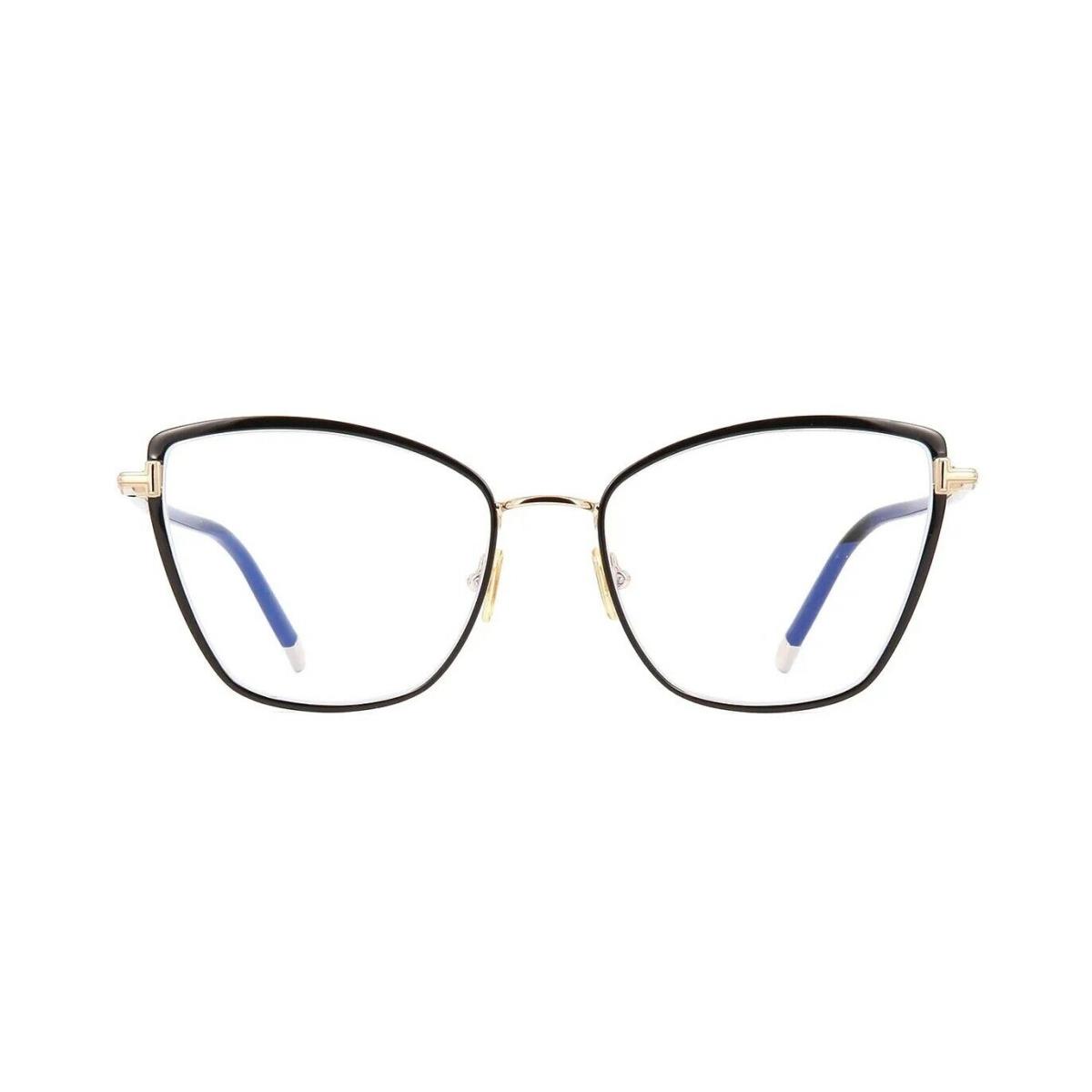 Tom Ford FT 5740-B Blue Block Shiny Black Gold 001 Eyeglasses