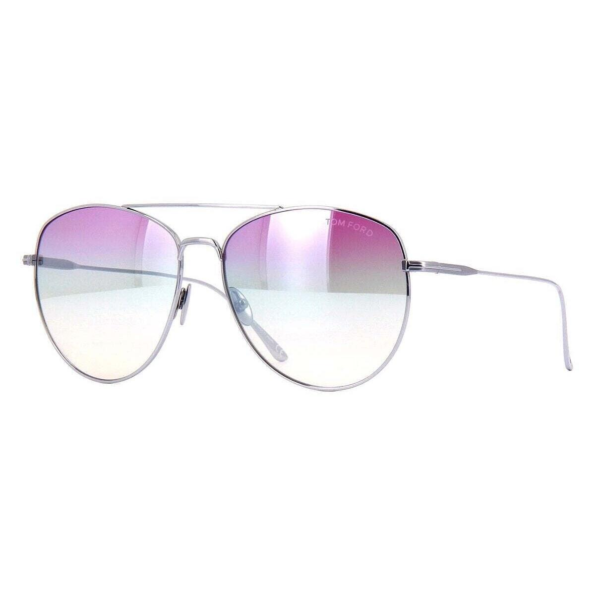 Tom Ford Milla TF 784 16Z Shiny Palladium/purple Mirror Lens Sunglasses 59mm