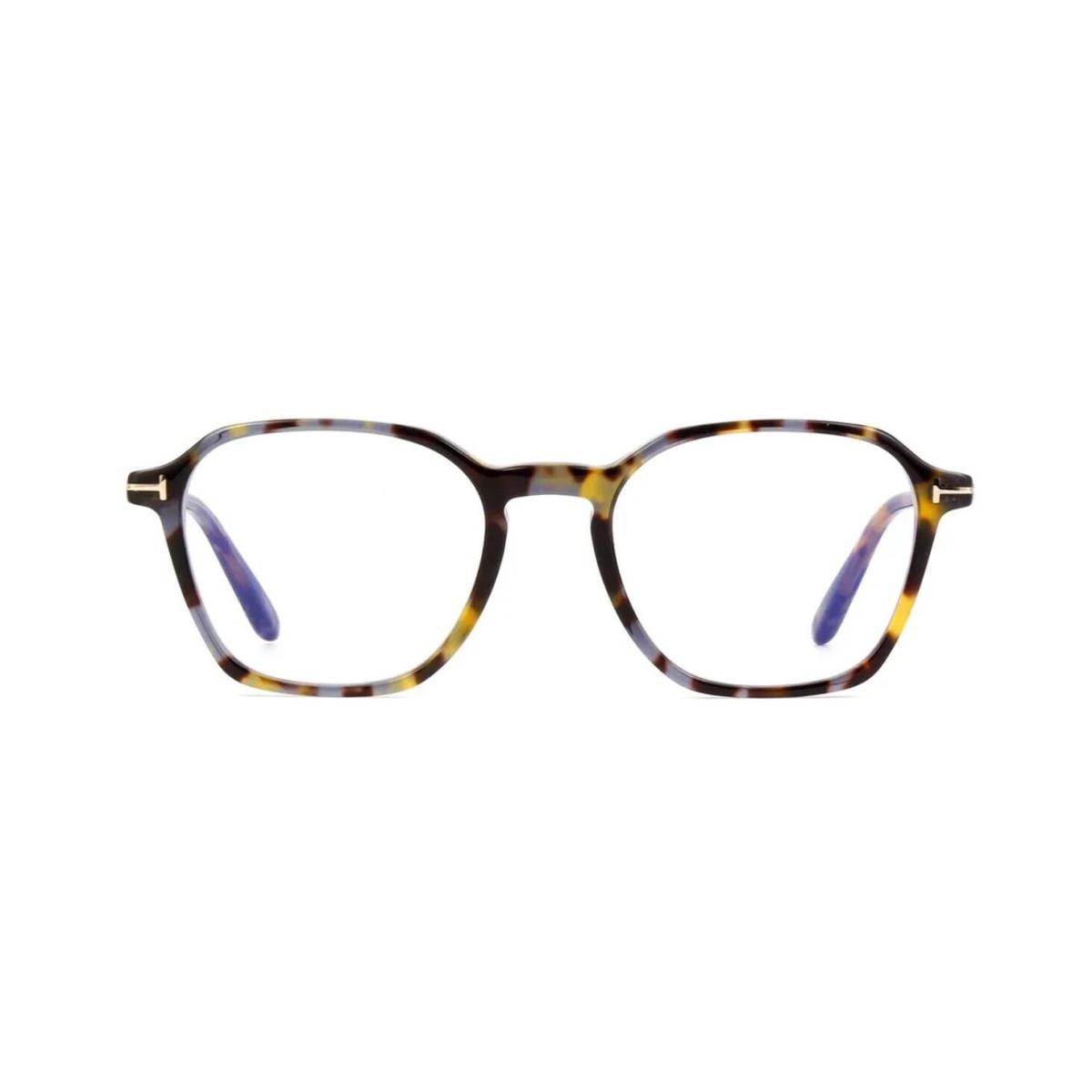 Tom Ford FT 5804-B Blue Block Shiny Grey Crystal Havana 055 Eyeglasses