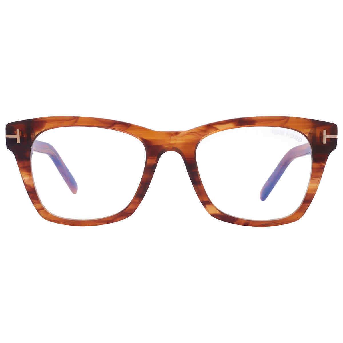 Tom Ford Blue Light Block Square Men`s Eyeglasses FT5886-B 047 52 FT5886-B 047 - Frame: Multi