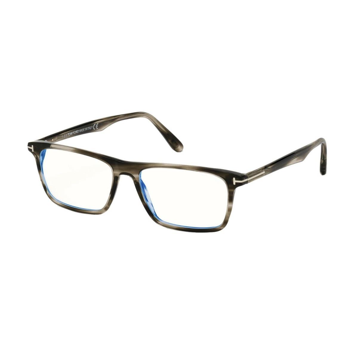 Tom Ford FT 5681-B Blue Block Striped Grey 056 Eyeglasses