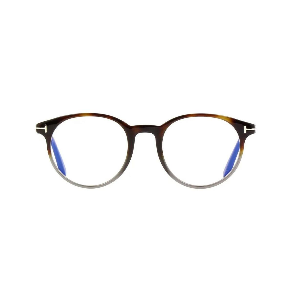 Tom Ford FT 5695-B Blue Block Dark Havana To Grey Crystal 056 Eyeglasses