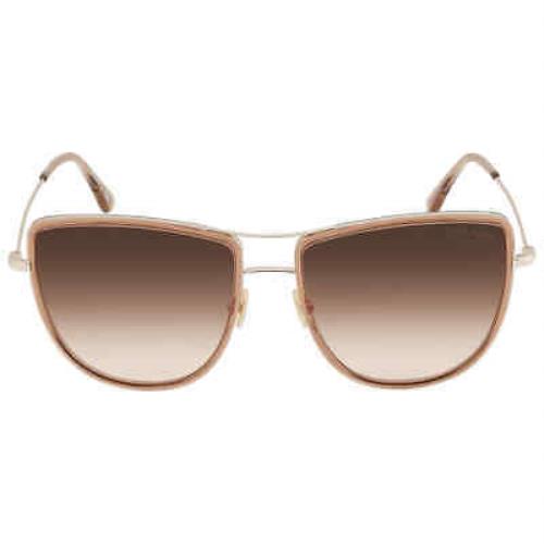 Tom Ford Tina Gradient Brown Cat Eye Ladies Sunglasses FT0759 28F 59