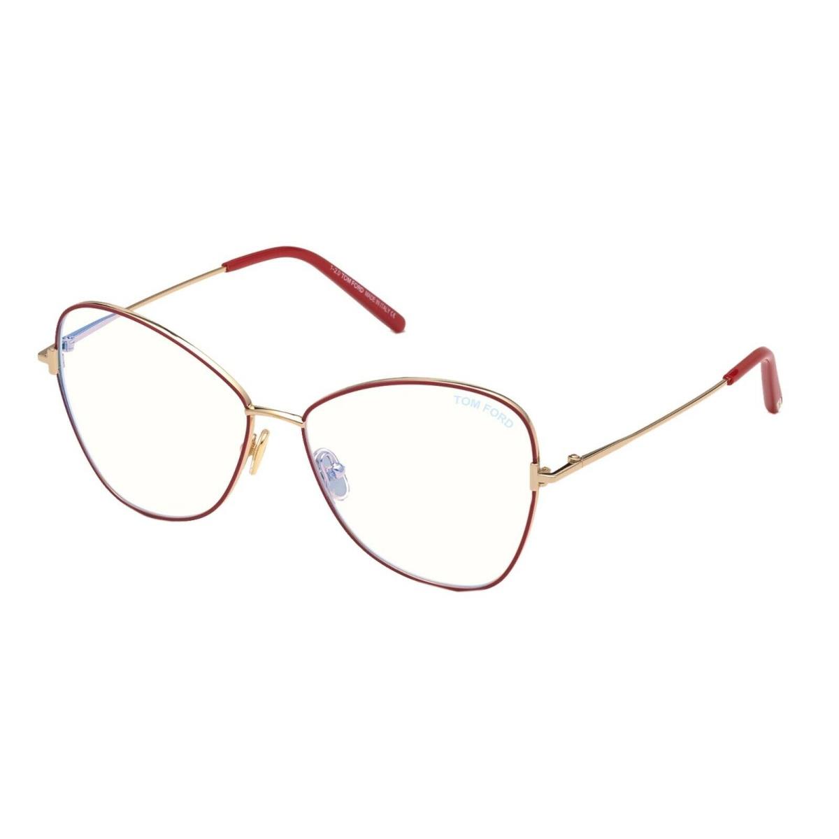 Tom Ford FT 5738-B Blue Block Shiny Fuchsia Gold 075 Eyeglasses