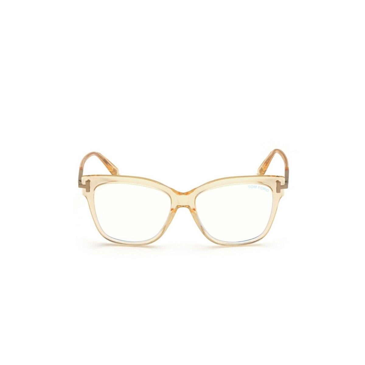 Tom Ford FT 5704-B Blue Block Yellow Orange Crystal 042 Eyeglasses