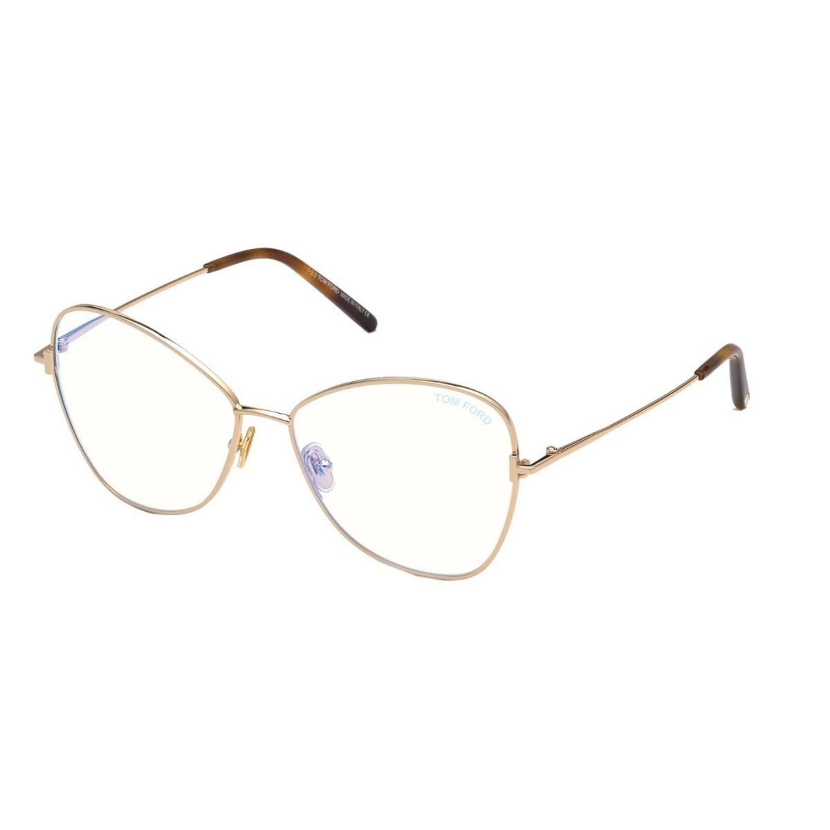 Tom Ford FT 5738-B Blue Block Shiny Rose Gold 028 Eyeglasses