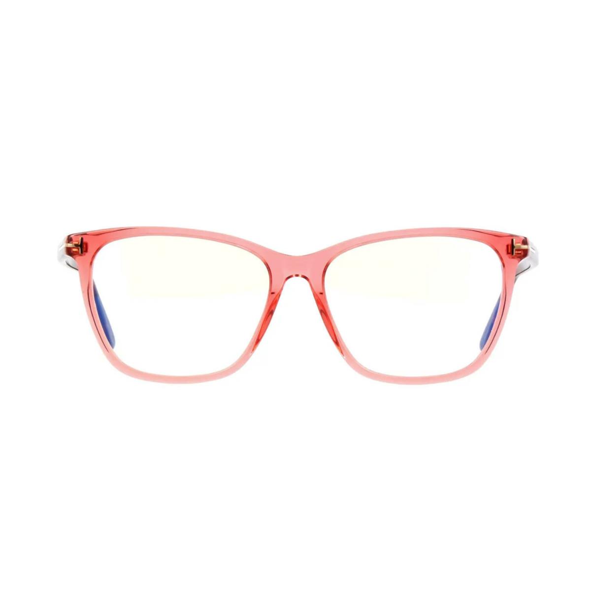 Tom Ford FT 5762-B Blue Block Shiny Pink Crystal and Havana 074 Eyeglasses