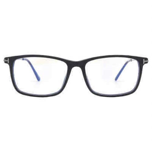 Tom Ford Blue Light Block Rectangular Men`s Eyeglasses FT5758-B 002 56