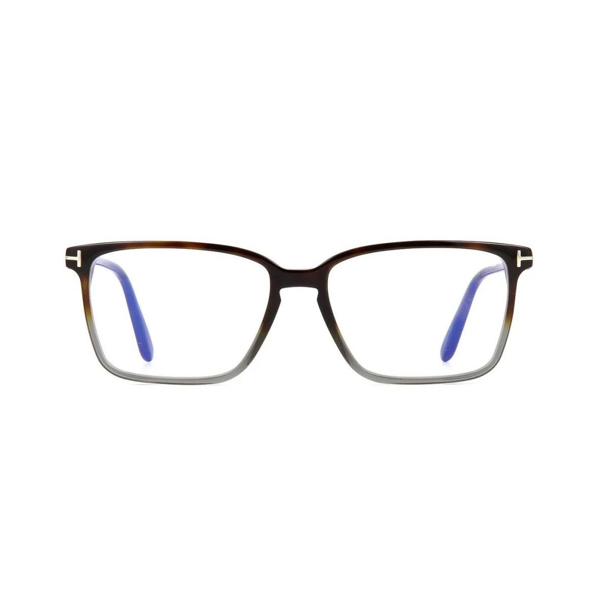 Tom Ford FT 5696-B Blue Block Havana To Grey Crystal 056 Eyeglasses