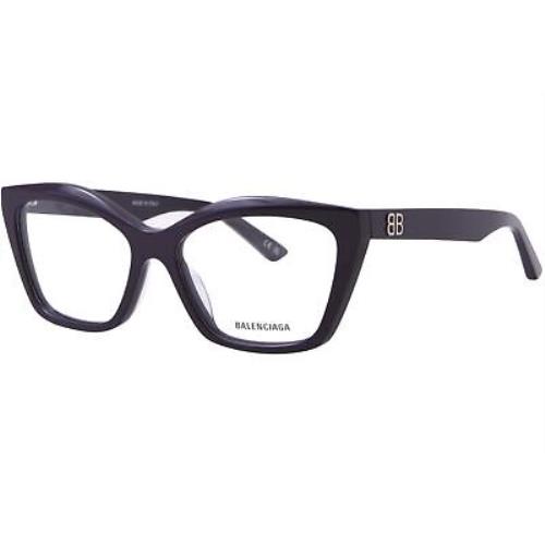 Balenciaga BB0342O 007 Eyeglasses Women`s Violet Full Rim Cat Eye 55mm