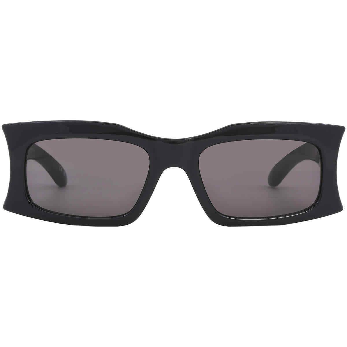 Balenciaga Grey Rectangular Unisex Sunglasses BB0291S 001 58 BB0291S 001 58