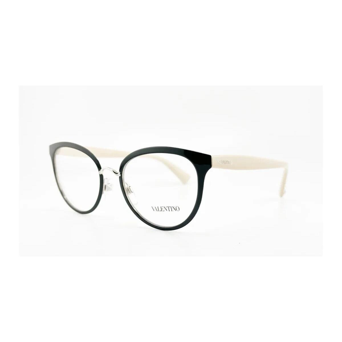 Valentino VA 1004 3007 50mm Black and Cream Cat Eye Women`s Eyeglasses