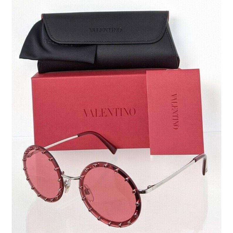 Valentino Sunglasses VA 2010 3006/84 Red Silver Frame