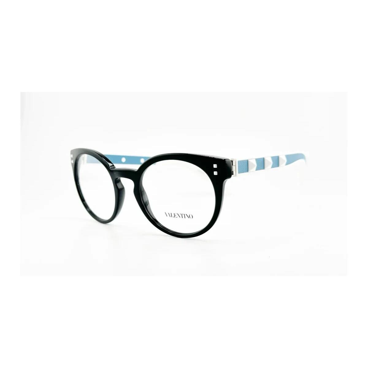 Valentino VA 3024 5079 50mm Oval Black with Teal and White Women`s Eyeglasses