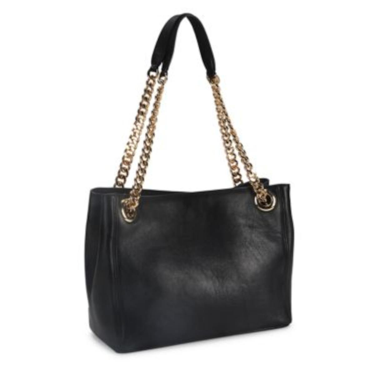 Valentino Women`s Black Luisa Sauvage Logo Double Flat Strap Shoulder Bag