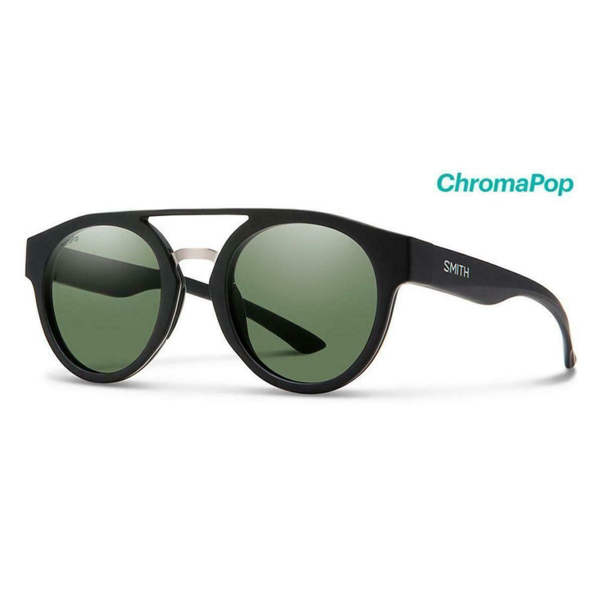 Smith Range Sunglasses Matte Black Chromapop Polarized Gray Green