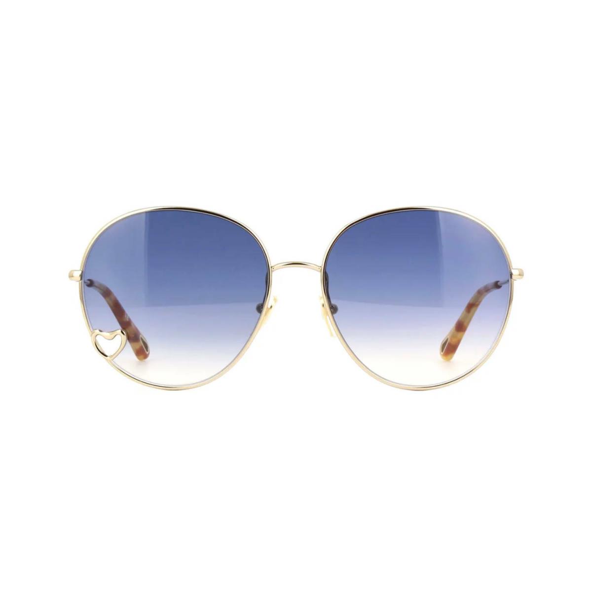 Chloe Ahim E CH0027S Gold/blue Shaded Mirror 002 Sunglasses